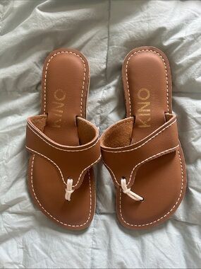 Kino - Key West Handmade Tan Leather Thong Sandals